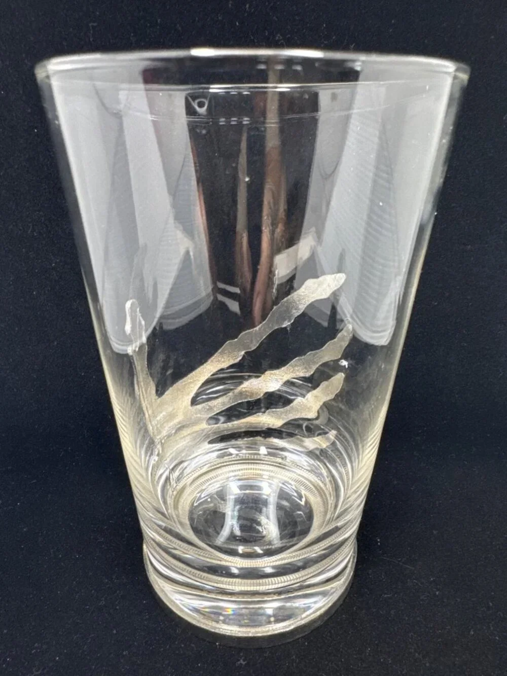 Halloween Skeleton Drinking Glass Tumbler Old Fashioned Metal Bones